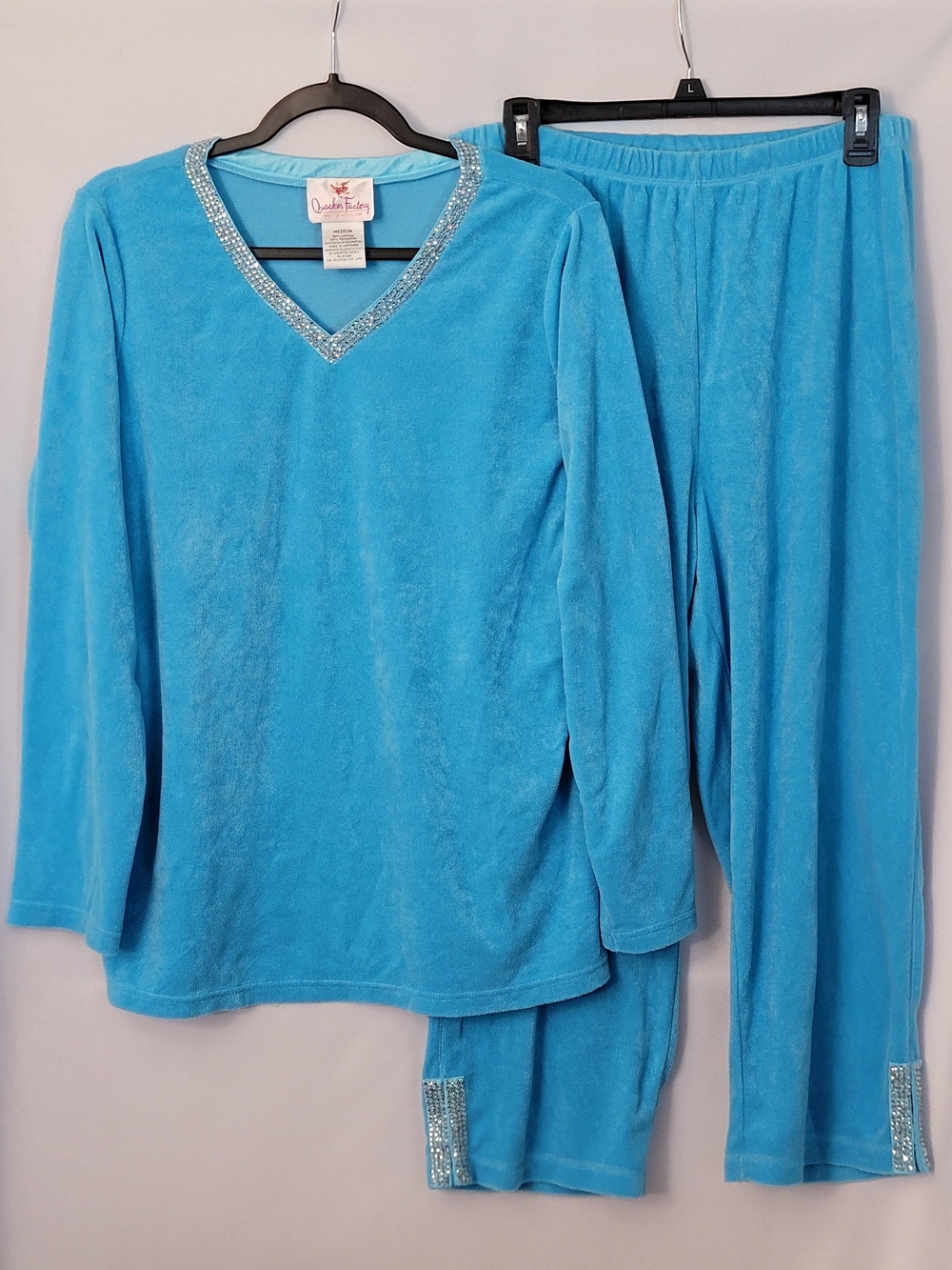 Quaker Factory Terry Cloth 2 PC Loungewear Set Size M